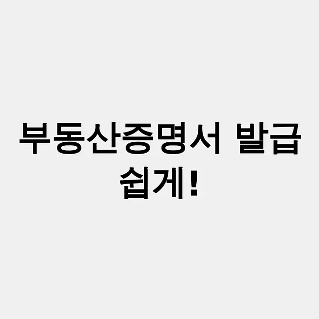 부동산종합증명서 발급