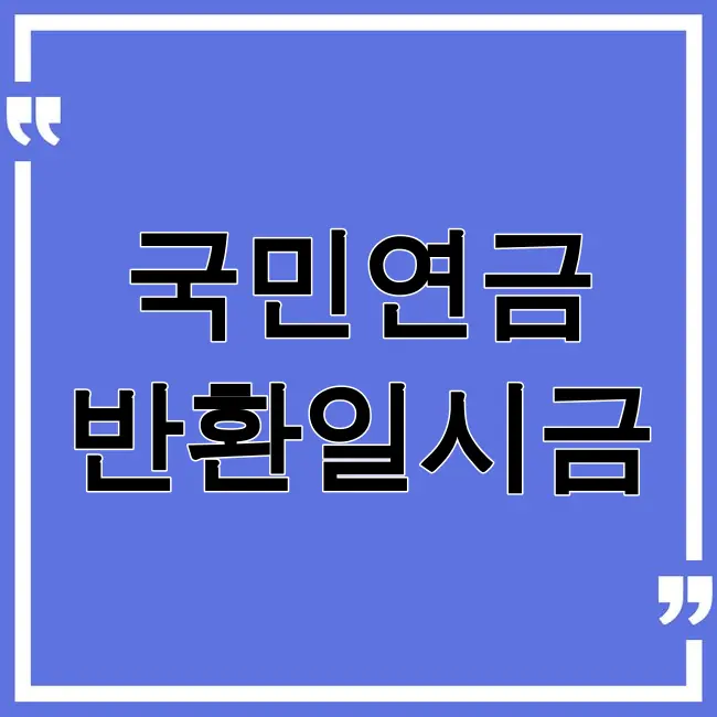 국민연금 반환일시금